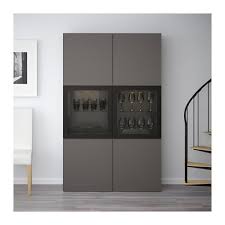 Besta Combinaison Rangement Ptes Vitrees Lappviken Sindvik Brun Noir Verre Transparent 120x40x192 Cm Ikea Mobilier De Salon Ikea Meuble Tv Mural Design