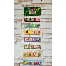 Kegiatan anak tk tema pekerjaan. Hiasan Kelas Tk Paud Nama Hari Shopee Indonesia