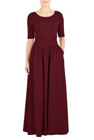 A Line Dresses Cotton Knit Dresses Cotton Spandex Dresses Day Dresses Elbow Length Sleeve Dresse Maxi Dress Cotton Maxi Knit Dress Cotton Knit Maxi Dress
