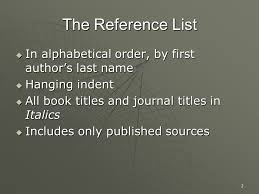 Order/arrange the last names of the famous authors. 1 Apa 5th Edition 2 The Reference List In Alphabetical Order By First Author S Last Name Hanging Indent All Book Titles And Journal Titles In Ppt Download