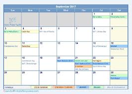September 2017 Calendar With Holidays Http Www Calendarprintabletemplates Com September 2017 Calendar Printables Template Printable 2017 Printable Calendar