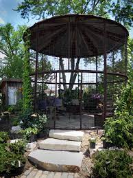 Wonderful Gazebo Made From An Old Corn Silo At Down To Earth Garden Center In Eau Claire Wi Backyard Gazebo Garden Gazebo Backyard