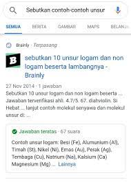 Sebutkan Contoh Contoh Unsur Logam Dan Unsur Non Logam Yang Ada Dalam Kehidupan Sehari Hari Brainly Co Id