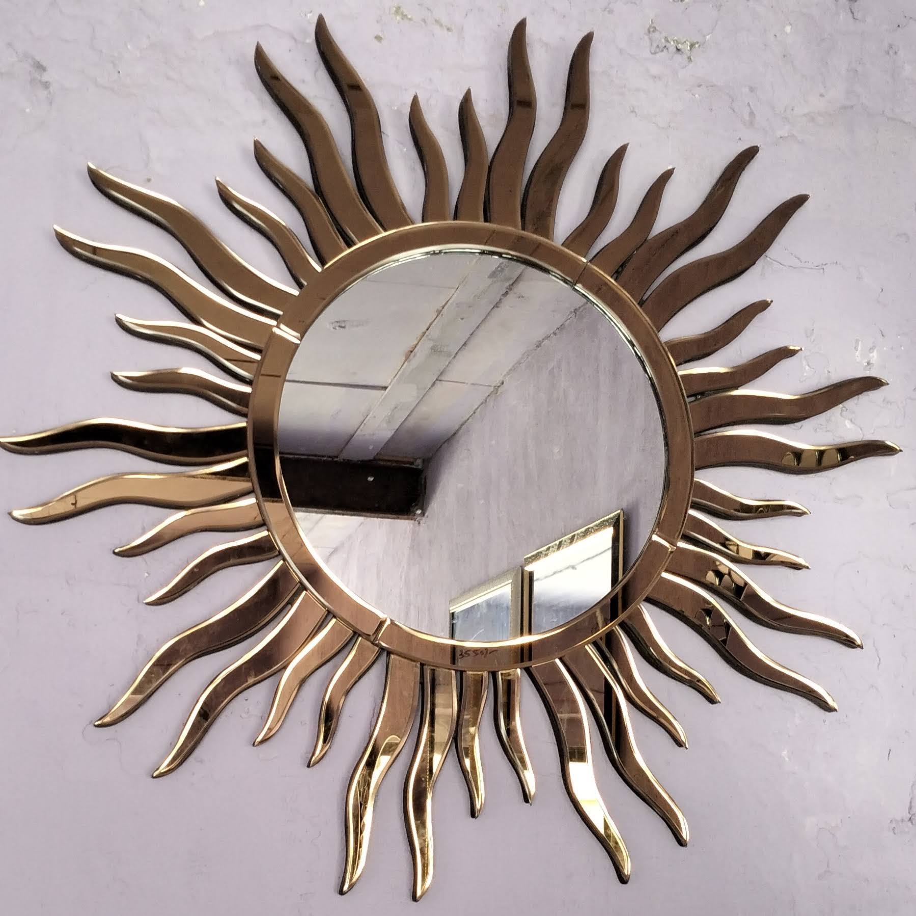 Brown Reflective Sun Shaped Mirror product image