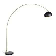 A classic arc floor lamp, this example with five arms and a round marble base. Modern Arc Lamp Brass With Marble Base And Black Shade 32 5 Cm Xxl Lampandlight