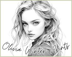 Beautiful Girl Coloring Pages for Adult, Instant Download Illustration,  Woman Portrait Digital Coloring Sheet, Olivia Winter Coloring Pages