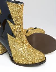 Discover how much you could be saving on your shopping. House Of Holland Thunder Gold Glitter Heeled Ankle Boots 239 Asos Lookastic
