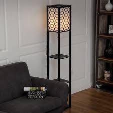 Costway 63 Modern Shelf Floor Lamp Lighting Home Living Room W 3 Storage Shelves Walmart Com Floor Lamp With Shelves Floor Lamp Lighting Modern Wood Floor Lamp