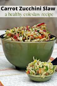 Easy Zucchini Carrot Slaw Recipe Recipe Coleslaw Recipe Healthy Coleslaw Recipes Slaw Recipes