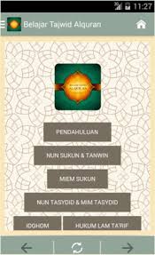 Membaca al quran pada dasarnya wajib hukumnya, oleh karena itulah mempelajari al quran menjadi salah satu hal yang sangat penting, dan sebagai pemula, di dalam belajar membaca al quran tentu saja harus memperhatikan tajwid pada setiap bacaannya. Belajar Tajwid Al Qur An 1 2 Apk Free Books Reference Application Apk4now