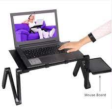 computer desk portable adjustable foldable font b laptop b font notebook lap pc folding desk table vented stand bed tray yatak tepsisi dizustu bilgisayar