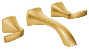 I've purchased moen brushed gold. Moen Voss Brushed Gold Two Handle Wall Mount Bathroom Faucet Transitional Bathroom Sink Faucets By Bath1 Houzz