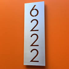 Durable weather resistant material that doesn't rust. Plaque Go Vertical Modern House Numbers