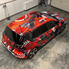 Vw Golf 7 Red Lines Autos Folieren Camouflage Folierung Autofolierung