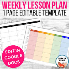 Google doc templates for teachers. Google Docs Lesson Plan Template Editable Weekly Teacher Planner One Page