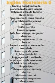Ingles Hosteleria Cursos Ingles Gratis Vocabulario En Ingles Palabras Inglesas Como Aprender Ingles Basico