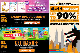 Free shipping with rm180 min. The Big Bad Wolf Book Annual Sale Returns Online This November
