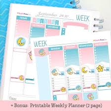 Moon And Star Kawaii Planner Stickers Cute Weather Stickers Etsy Planner Stickers Kawaii Planner Planner Erin Condren