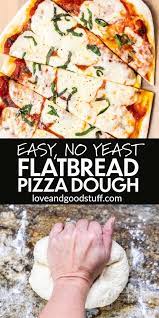 This Easy Flatbread Pizza Dough Recipe Has No Yeast Comes Together In 5 Minutes And P In 2021 Best Pizza Dough Recipe Homemade Pizza Dough Easy Flatbread Pizza Dough