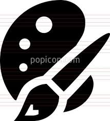 Black And White Palette For Vector Art Artist Palette Paint Brush Icon Artist Palette Paint Brush Drawing Paint Brushes