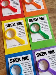 Seek Me Rainbow Color With Magnifying Glass Childrens Church Lessons Childrens Church Crafts Bible School Crafts