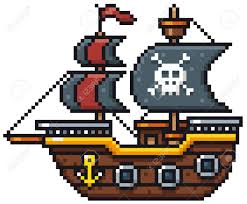 Los dibujos a menudo comienzan con una imagen de partida denominada line art, que constituye las líneas básicas que . Ilustracion De Vector De Diseno De Pixel De Barco Pirata De Dibujos Animados Ilustraciones Vectoriales Clip Art Vectorizado Libre De Derechos Image 96846461