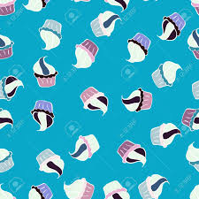 Detailed cg image 3d render. Cupcake Seamless Pattern Cute Birthday Background On Blue Neutral Royalty Free Cliparts Vectors And Stock Illustration Image 97781386