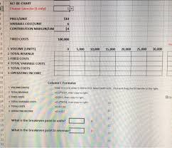 Solved Alt Be Chart Choose Exercise 1 Only 5 7 Price Un