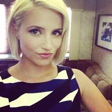 It's a cross between a bob and a shag. the hair is cut. Dianna Agron Hair Dianna Agron Dianna Agron Glee Season 6 Bob Hairstyles Short Hair Styles Blonde Bob Haircut
