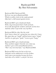 Backwards Shel Silverstein Silverstein Poems Shel Silverstein Poems