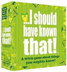 If you can ace this general knowledge quiz, you know more t. I Should Have Known That A Trivia Game About Things You Oughta Know Walmart Com Trivia Games You Oughta Know Family Games