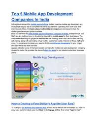 The company offers web and app development, ai solutions, salesforce solutions, iot. Top 5 Mobile App Development Companies In India By Alice John Issuu