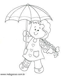 Desenho De Menina Com Guarda Chuva Para Colorir Baixar Indagacao