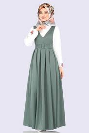 Modaselvim Elbise Pileli Kemerli Jile 607mr257 Mint Elbise Islami Giyim Kiyafet