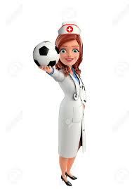 Personaje De Dibujos Animados De La Enfermera Con El Futbol Fotos Retratos Imagenes Y Fotografia De Archivo Libres De Derecho Image 29931018