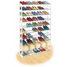 Lynk 50 Pair Shoe Rack 10 Tier Shoe Shelf Organizer White Shoe Rack Organization 50 Pair Shoe Rack Shoe Storage Rack