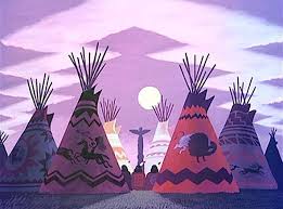 Film Peter Pan Scene The Indian Village Artist Mary Blair Disney Concept Art Disney Art Disney Drawings