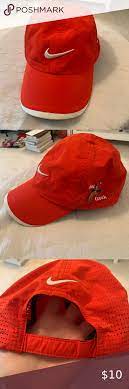Nike Red Golf Hat Adjustable Velcro Back Red Nike Hat Nike Red Red Nike