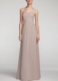 Biscotti Color Strapless Chiffon Bridesmaid Dress Strapless Chiffon Dress Davids Bridal Bridesmaid Dresses