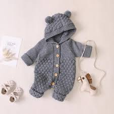 New listingnwt baby christmas hanukkah bodysuits 3 6 9 12 18 24 month newborn 1st christmas. Baby Knitted Romper With Ears Knit Baby Romper Babe Clothes Baby Boy Jumpsuit