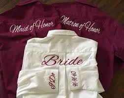 12 Bridesmaid Dress Shirts Brides Oversize Oxfprd Dress Shirt Both Front And Back Embroidery 12 Bridesmaid Shirts Wedding Party Shirts Bridal Party Shirts