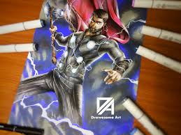 Touch device users, explore by touch or with swipe gestures. My Drawing Of Thor From Avengers Infinity War Marvel
