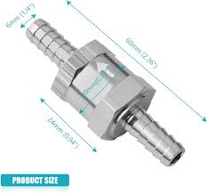 1/4" 6mm Non Return One Way Check Valve for Fuel Line Oil Petrol Diesel  Aluminium Silver : Amazon.ca: Automotive