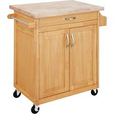 Solid wood kitchen island cart. Mainstays Kitchen Cart With Drawer Spice Rack Towel Bar Butcher Block Top Natural Walmart Com Walmart Com