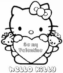 Set up a table outside and keep kids of all ages occupied with these spring pictures to color. Valentines Day Hello Kitty Coloring Pages Coloring Library