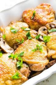 en thighs with mushrooms and