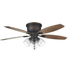 Design lights flush mount ceiling fan by emerson fans for light white brass ceiling fan. Hampton Bay Stoneridge 52 In Indoor Led Bronze Hugger Ceiling Fan With Light Kit And 5 Quickinstall Reversible Blades 51825 The Home Depot