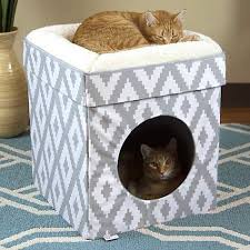 Kitty City Folding Cat Bed 16 4 L X 16 4 W 19 25 H Cat Bed Cat Cube Cat Houses Indoor