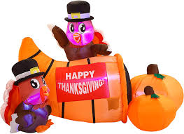 Use thanksgiving inflatables to increase your sales! Joiedomi Thanksgiving Inflatable Decoration 6 Ft Long Turkey Cornucopia Inflatablewith Built In Leds Blow Up Inflatables For Thanksgiving Party Indoor Yard Garden Lawn Fall Decor Outdoor Inflatable Yard Decorations Patio Lawn Garden