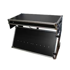 Creative artwork decoration of dj table on dark toned background with lights and fog. Z Style Standard Dj Table Flight Case Music Trends Pro Audio Lighting And Production Equipment
